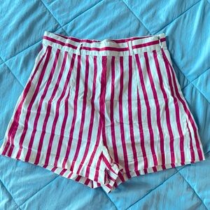 Striped vintage inspired high waisted shorts Zara